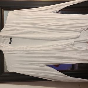 Women's white size 3x long sleeve cardigan
